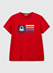 Benetton Baskılı Kırmızı Erkek Çocuk T-Shirt 3I1XC10Q4