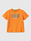 Benetton Erkek Çocuk Baskılı Tshirt 1-6 Yaş Turuncu