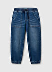 Benetton Yüksek Bel Düz Paça Koyu Mavi Erkek Çocuk Pantolon 44LGCF04J