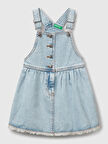 Benetton Kız Çocuk Kot Salopet Etek 1-6 Yaş Mavi