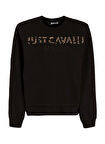 Just Cavalli Baskılı Siyah Kadın Sweatshırt 77PAIE15