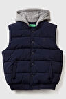 United Colors of Benetton Erkek Çocuk BNT-2IGGCJ012-25K Puffer Yelek Lacivert
