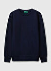 Benetton Baskılı Erkek Çocuk Lacivert Sweatshırt 3J68C10QK