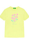 United Colors of Benetton Kız Çocuk Tshirt Sarı 3JERG10J3