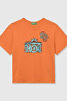 United Colors of Benetton Erkek Çocuk Tshirt Turuncu 3JERG10JQ