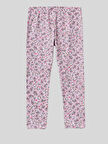 Benetton Kız Çocuk Desenli Tayt 1-6 Yaş Lila