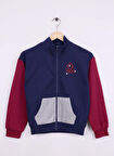 Benetton Nakışlı Kız Çocuk Lacivert - Bordo Sweatshırt 3J68C505D