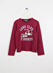 Benetton Payetli Bordo Kız Çocuk T-Shirt 3I1XC10QJ