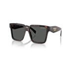 Prada PR 24ZS 17N40L 56 Kadın Kare Kırçıllı Kahverengi Kemik Güneş Gözlüğü