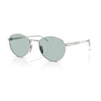 Prada PR B51S 1BC40N 53  Unisex Oval Gri Metal Güneş Gözlüğü