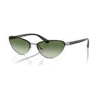 AEX 2049S 60038E 58 Kadın Cat Eye Gri Metal Güneş Gözlüğü