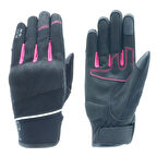 OJ LUCE SİYAH/PEMBE ÇİZGİLİ YAZLIK KORUMALI Kadın MOTOSİKLET ELDİVENİ M