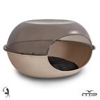 Mp Bergamo Tek Katlı Minderli Kedi Evi Gri - Kahverengi 