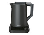 Haier Kettle Su Isıtıcı Siyah HKE7W 011 1.3L kapasite, LCD ekran, Sıcaklık aralığı 37°C - 100°C, 2200W, 21 otomatik program, hassas 1°C kontrolü, Çift vakum yalıtımlı duvar ile 12 saate kadar sıcaklık koruma, hOn (Wi-Fi) teknolojisi,3700001
