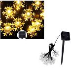 Solar 30Led Ampül 4Mt 8 Mod Güneş Enerjili Dış Bahçe Aydınlatma Dekorasyon Kartanesi Sıcak beyaz