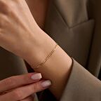 14 Ayar Altın Zarif Figaro Bileklik