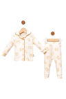 Celira Bbc Kahve Lüks Çıtçıtlı Kız Bebe Pijama Takımı
