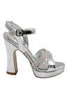 Celira Gümüş Kadıın Rugan Platform Topuklu Ayakkabı
