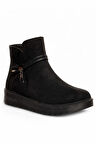 Celira Dvm Süet Siyah Fermuarlı Kadın Kışlık Bot NSB518