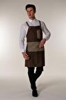 Kahverengi Kanvas Barista Cafe Restoran Askılı Önlük