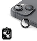 iPhone 15 / 15 Plus için IPG ProLENS Kamera Lens Koruyucu Alüminyum CD Çerçeveli, Kırılmaz Cam