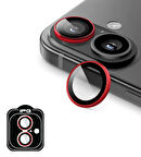 iPhone 16 / 16 Plus için IPG ProLENS Kamera Lens Koruyucu Alüminyum CD Çerçeveli, Kırılmaz Cam