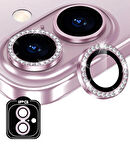 iPhone 16 / 16 Plus için IPG ProLENS Kamera Lens Koruyucu Elmas Taşlı Çerçeveli, Kırılmaz Cam