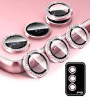 Sam. Galaxy S24 için IPG ProLENS Kamera Lens Koruyucu Elmas Taşlı Çerçeveli, Kırılmaz Cam