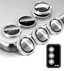 Sam. Galaxy S25 Plus için IPG Kamera Lens Koruyucu Elmas Taşlı Çerçeveli, Kırılmaz Cam