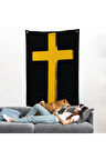 Sarı Haç Duvar Örtüsü - Cross-8105
