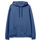 Basic Baskısız  Hoodie-Royal Mavi
