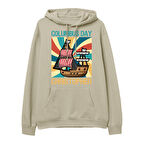 Christopher  Baskılı Krem Hoodie