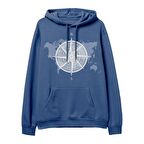 Compass Map Hoodie-Royal Mavi