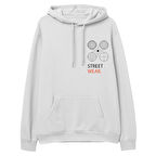 Street Wear  Baskılı Beyaz Hoodie