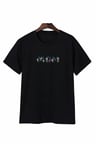 Sevgi Anneler Günü Mom Çiçek Temalı Baskılı Oversize Bisiklet Yaka T-shirt - Siyah