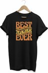 Bule 24 Kasım Öğretmenler Günü Hediye Baskılı Oversize Bisiklet Yaka T-shirt - Siyah