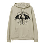 Umbrella  Baskılı Krem Hoodie