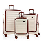 ÇÇS 5238 Lüx 3 Lü Valiz Seti Beyaz