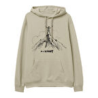 Winner  Baskılı Krem Hoodie