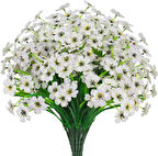 6lı Set Yapay Çiçek Sazlı Mine Beyaz Renk 5 Dallı 33cm