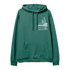 Think 2  Baskılı Yeşil Hoodie