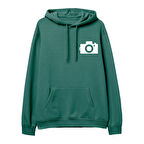 Photograph  Baskılı Yeşil Hoodie