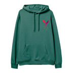 Phoenix  Baskılı Yeşil Hoodie