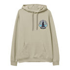 Ocean Voyage  Baskılı Krem Hoodie