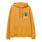Ocean Voyage Baskılı Hoodie-Portakal
