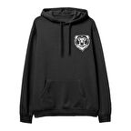 Bear  Baskılı Siyah Hoodie