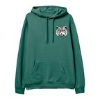 Tiger Baskılı Hoodie-Yeşil