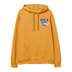 Tiger Baskılı Hoodie-Portakal