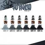 A.D Pancho Pastel Greys 6'lı Set - World Famous Ink Dövme Boyası - 1oz/30ml