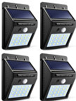 4'lü SET Güneş Enerjili Bahçe Lambası 20 Led 4'lü Paket Bahçe Aplik Bahçe Lambası Bahçe Aydınlatma